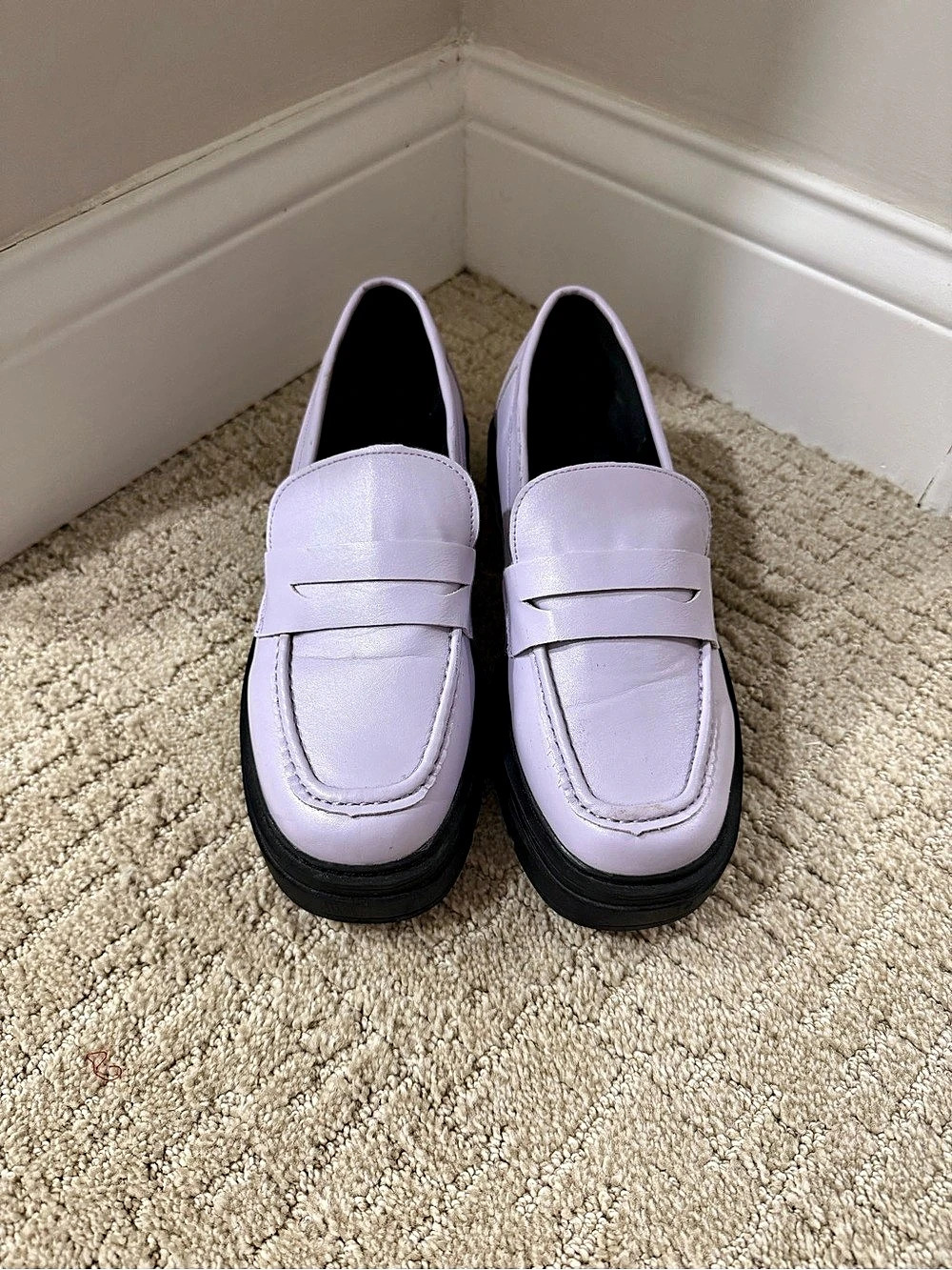 Truffle Collection Platform Loafers in Light Purple Size 6